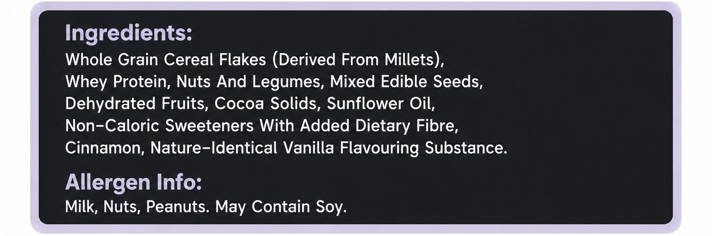 High-Protein Millet Muesli – Chocolate | No Sugar | 27g Protein | 10-day Trial Pack | 500g