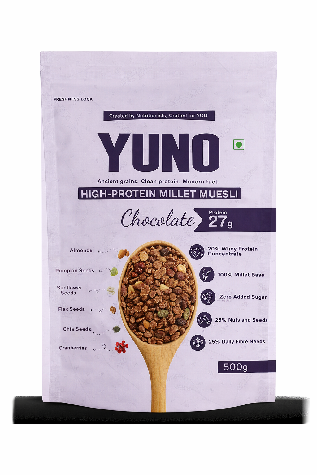High-Protein Millet Muesli – Chocolate | No Sugar | 27g Protein
