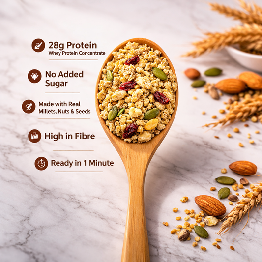 High-Protein Millet Muesli – Vanilla | No Sugar | 27g Protein | 10-day Trial Pack | 500g