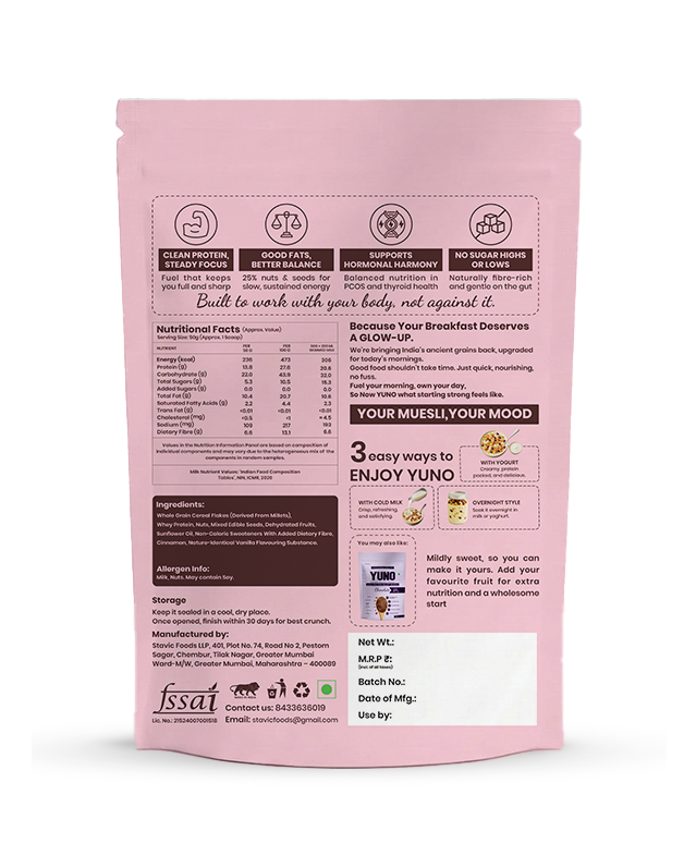 High-Protein Millet Muesli – Vanilla | No Sugar | 28g Protein